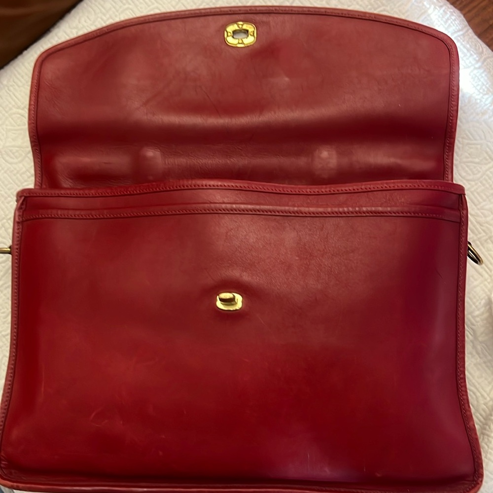 -𝐒𝐎𝐋𝐃-Vintage Red Coach Lexington Briefcase/Attache Case - Picture 12 of 16